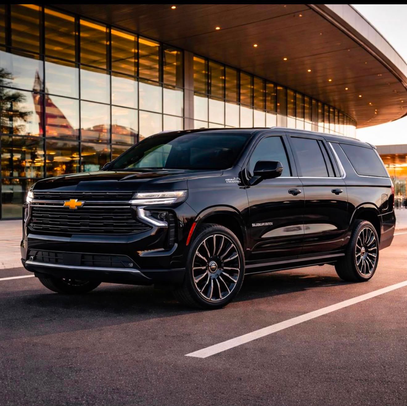 Black Chevrolet Suburban luxury transportation